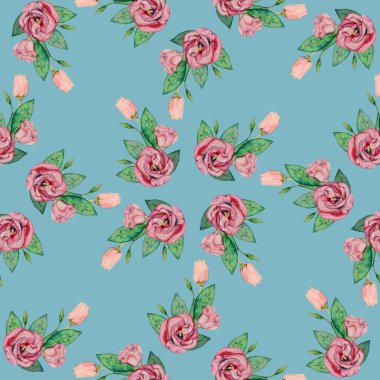 Arka plan deseni aşk gül. Bir el çizimi suluboya çizimi