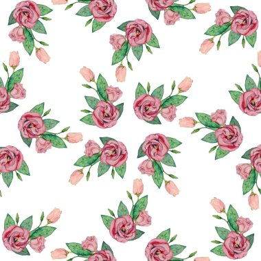 Arka plan deseni aşk gül. Bir el çizimi suluboya çizimi