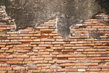 Eski Tapınağı Duvar turuncu tuğla, arka plan yapılır.