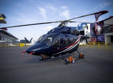 Black private helicopter is looking scary