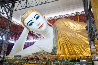 En iyi bilinen Myanmar yatan Buda resim Chauk Htat Gyee