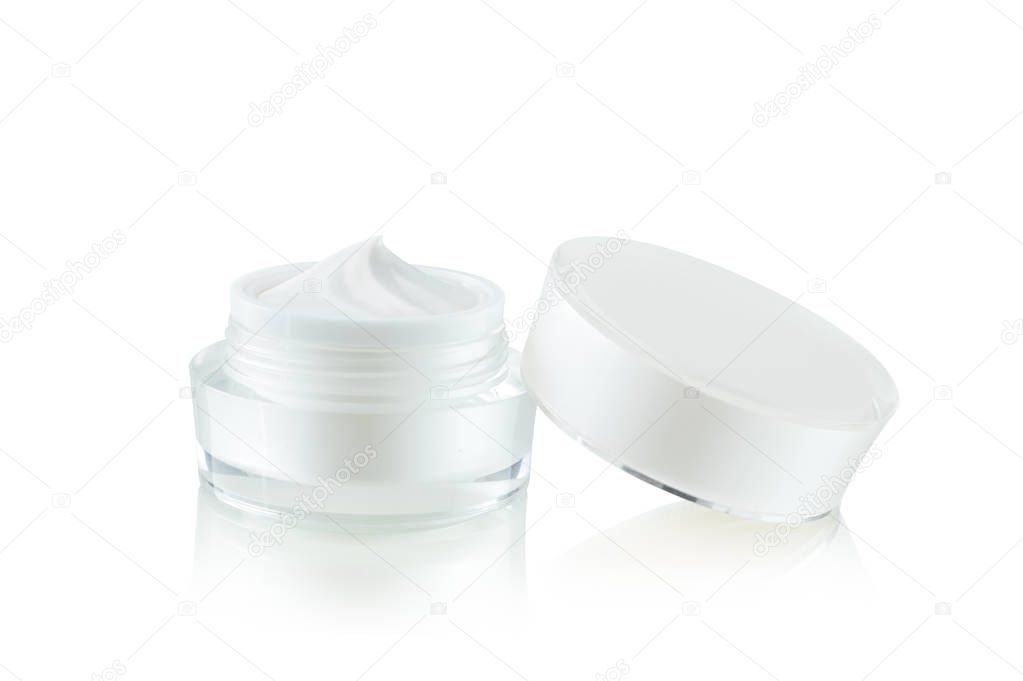 Cosmetic jar isolated on white background