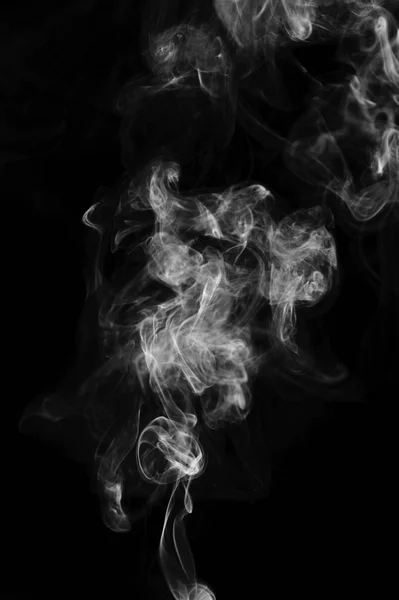 Abstract swirl white smoke movement on black. Fantasy smoke — Stock Photo, Image