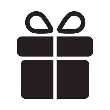 Hediye vektörü simgesi, düz tasarım