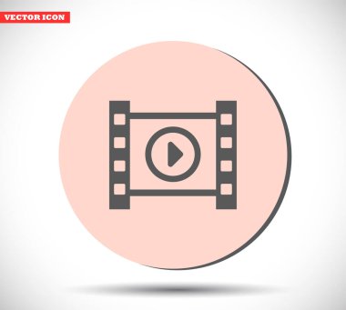 Film vektör simgesi, lorem ipsum Düz Tasarım 'ı çal