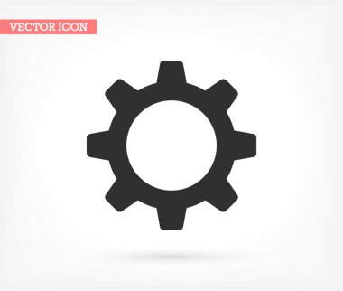 Gears vektör simgesi, lorem ipsum düz dizayn