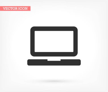 Dizüstü bilgisayar vektör simgesi, lorem ipsum düz dizayn
