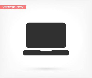 Dizüstü bilgisayar vektör simgesi, lorem ipsum düz dizayn