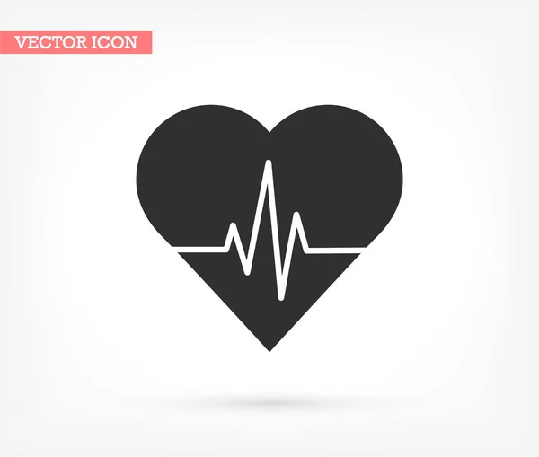 Vektorová ikona Heartbeat, lorem ipsum Plochý design — Stockový vektor