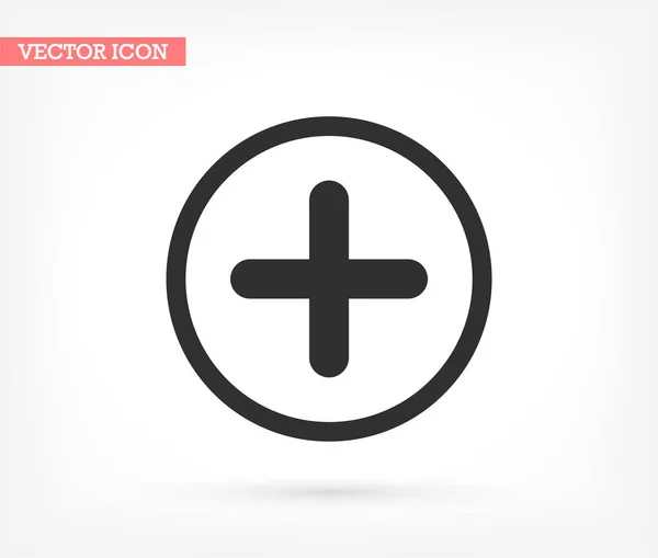 Plus icono de vector, lorem ipsum Diseño plano — Vector de stock