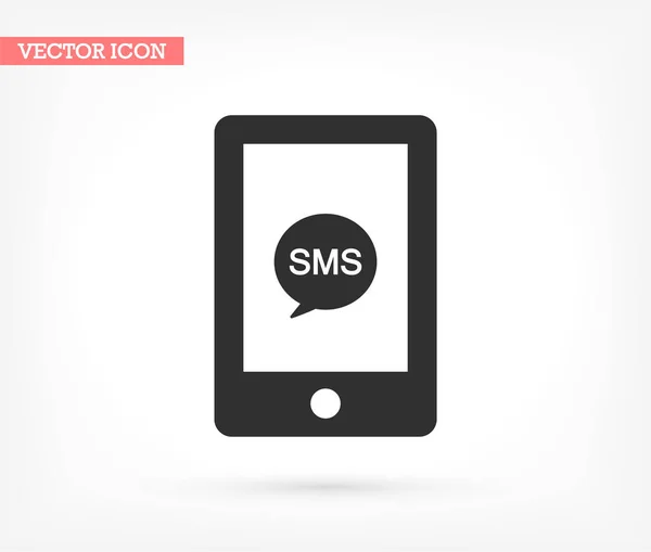 SMS-Telefonvektorsymbol, lorem ipsum flaches Design — Stockvektor