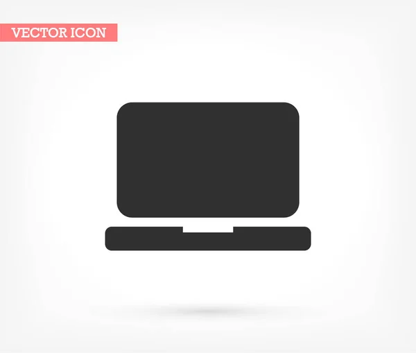 Laptop vector icoon, lorem ipsum Platte uitvoering — Stockvector