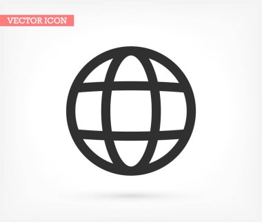 Gezegen vektör simgesi, lorem ipsum Düz Tasarım