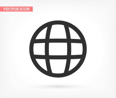 Gezegen vektör simgesi, lorem ipsum Düz Tasarım