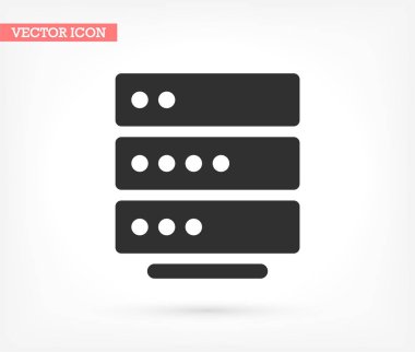 Sunucu vektör simgesi, lorem ipsum Düz Tasarım