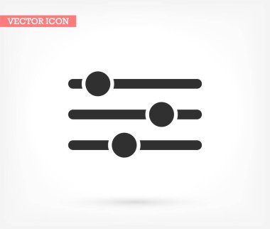 Müzik vektör simgesi, lorem ipsum düz tasarım ayarları