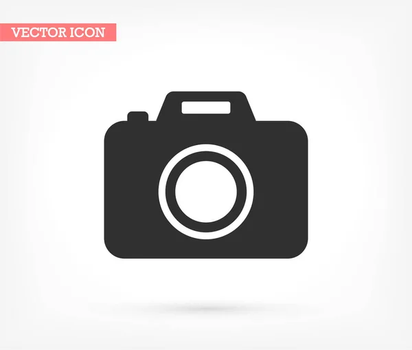 Kamera-Vektor-Symbol, lorem ipsum flaches Design — Stockvektor