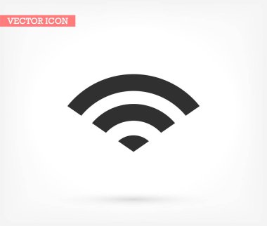 Wi-Fi vektör simgesi, lorem ipsum düz dizayn
