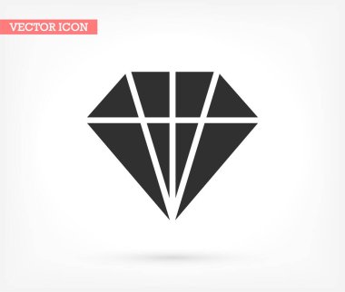 Elmas vektör simgesi, lorem ipsum düz tasarım