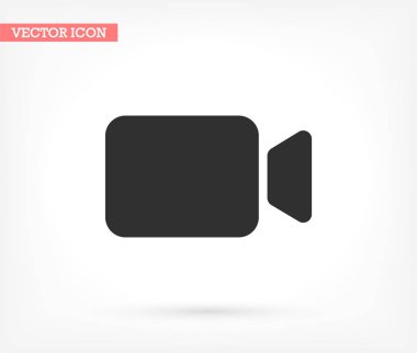 Kamera vektör simgesi, lorem ipsum düz tasarım