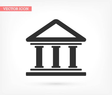 Banka vektör simgesi, lorem ipsum düz tasarım
