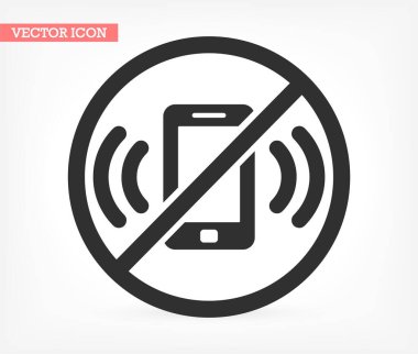 Telefon vektör simgesi, lorem ipsum Düz Tasarım yasağı
