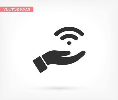 Wi fi simgesi elde, lorem ipsum düz tasarım