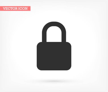 Kilit - vektör simgesi, lorem ipsum Düz Tasarım