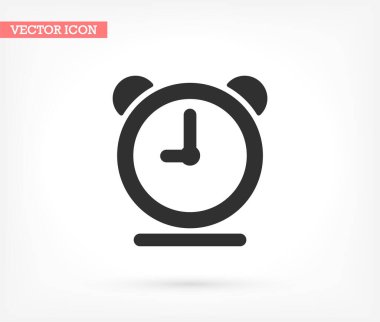 Saat vektör simgesi, lorem ipsum düz tasarım