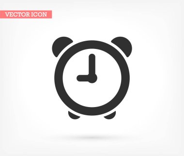 Saat vektör simgesi, lorem ipsum düz tasarım