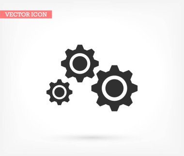 İnsan ve dişli vektör simgesi, lorem ipsum düz tasarım