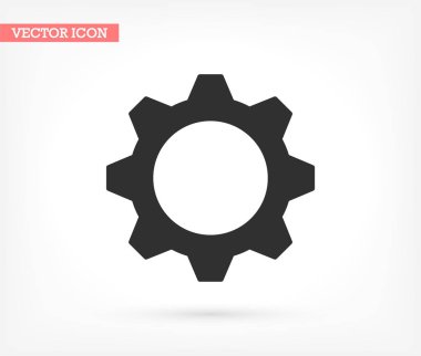 İnsan ve dişli vektör simgesi, lorem ipsum düz tasarım