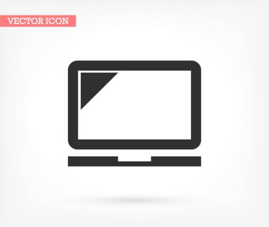 Dizüstü bilgisayar vektör simgesi, lorem ipsum düz dizayn
