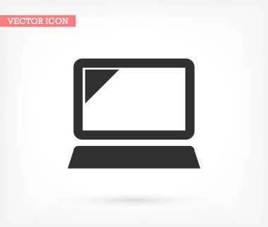 Dizüstü bilgisayar vektör simgesi, lorem ipsum düz dizayn