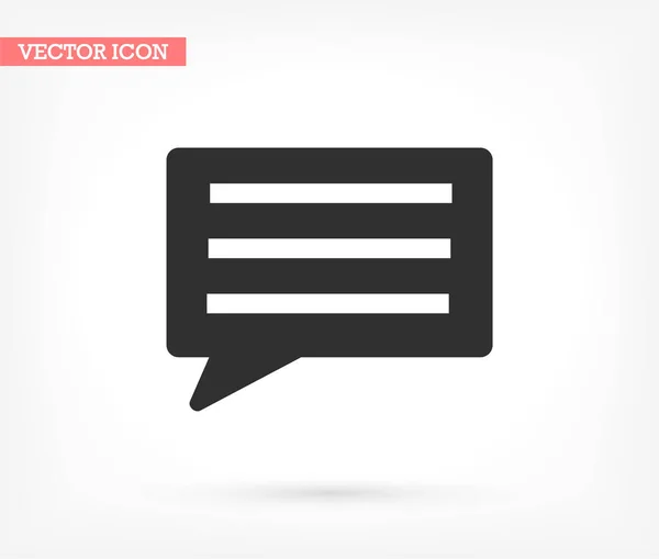 Chat-SMS-Vektor-Symbol, lorem ipsum Flaches Design — Stockvektor