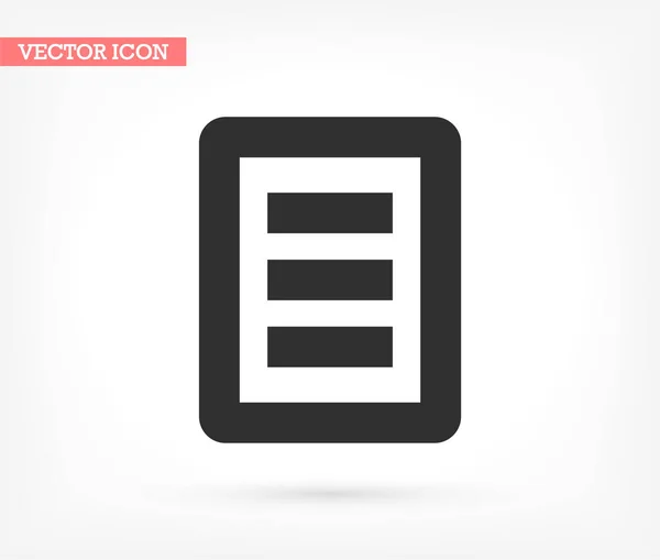 Lista vector icono, lorem ipsum Diseño plano — Vector de stock