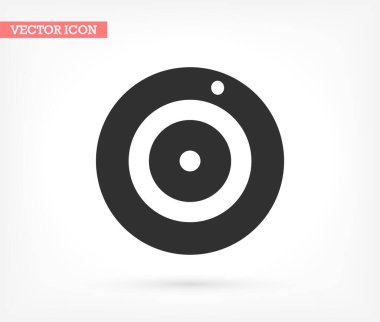 Webcam vektör simgesi, lorem ipsum düz tasarım