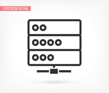Sunucu vektör simgesi, lorem ipsum Düz Tasarım