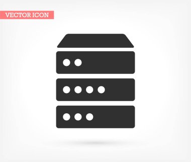 Sunucu vektör simgesi, lorem ipsum Düz Tasarım