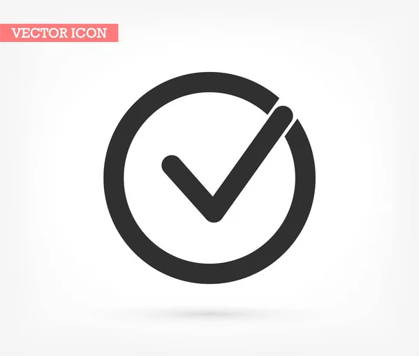 Marca de verificación icono vectorial, lorem ipsum Diseño plano — Vector de stock