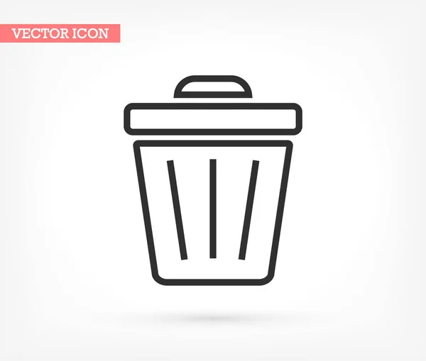 Trash-Vektor-Symbol, lorem ipsum flaches Design — Stockvektor