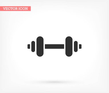 Dumbbel vektör simgesi, lorem ipsum düz tasarım