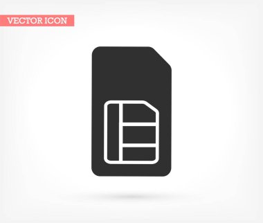 Sim kart simgesi, lorem ipsum Düz Tasarım