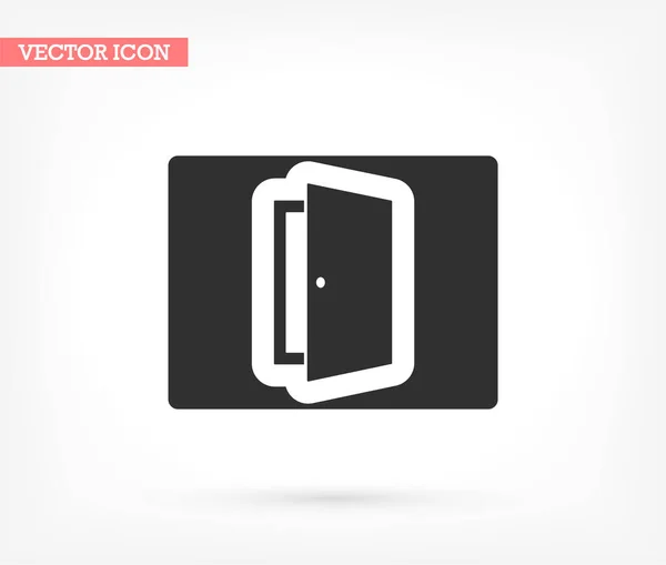 Puerta icono vectorial, lorem ipsum Diseño plano — Vector de stock