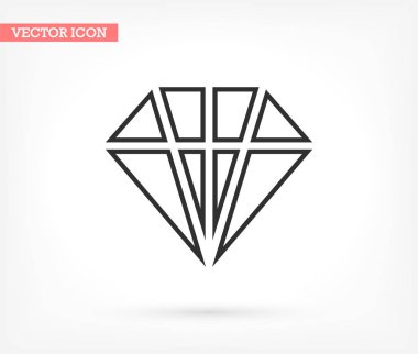 Elmas vektör simgesi, lorem ipsum düz tasarım