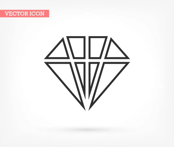 Icono de vector de diamante, lorem ipsum Diseño plano — Vector de stock