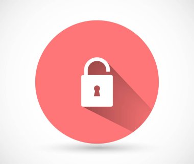 Vektör simgesi, lorem ipsum düz dizaynını kilitle