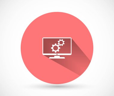 Servis monitörü vektör simgesi, lorem ipsum düz tasarım