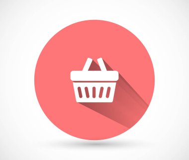 Sepet vektör simgesi, lorem ipsum düz tasarım