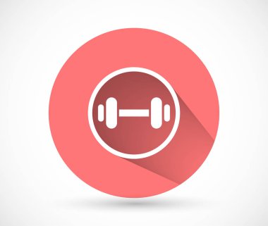 Dumbbel vektör simgesi, lorem ipsum düz tasarım